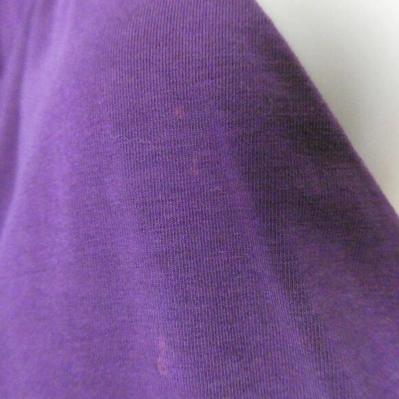 Garnet Hill Juliet Faux Wrap V Neck Draped Ruched Long Sleeve Blouse Top Purple - Picture 7 of 12